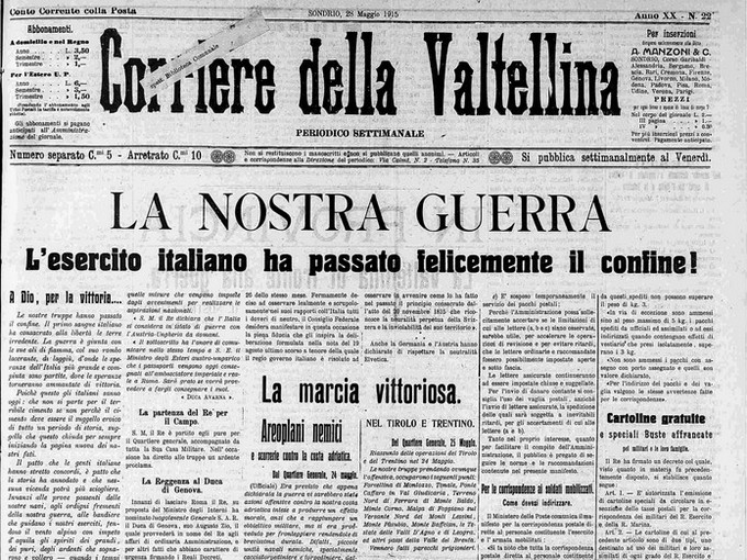 Giornale - Il Corriere della Valtellina - La Grande Guerra